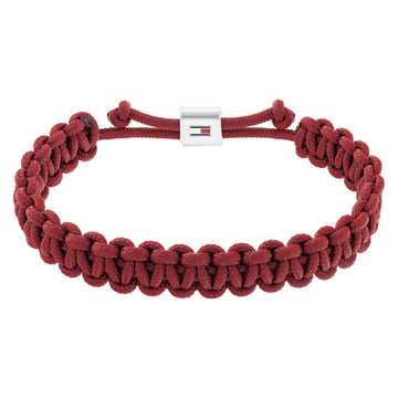 Ανδρικό βραχιόλι πλεχτό Tommy Hilfiger 2790494 υφασμάτινο σε κόκκινο χρώμα.